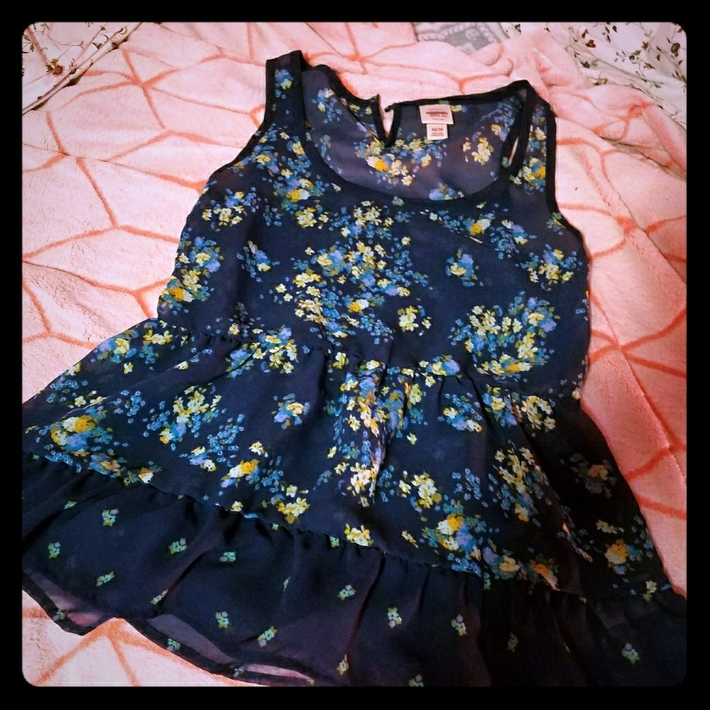 Sheer floral blouse